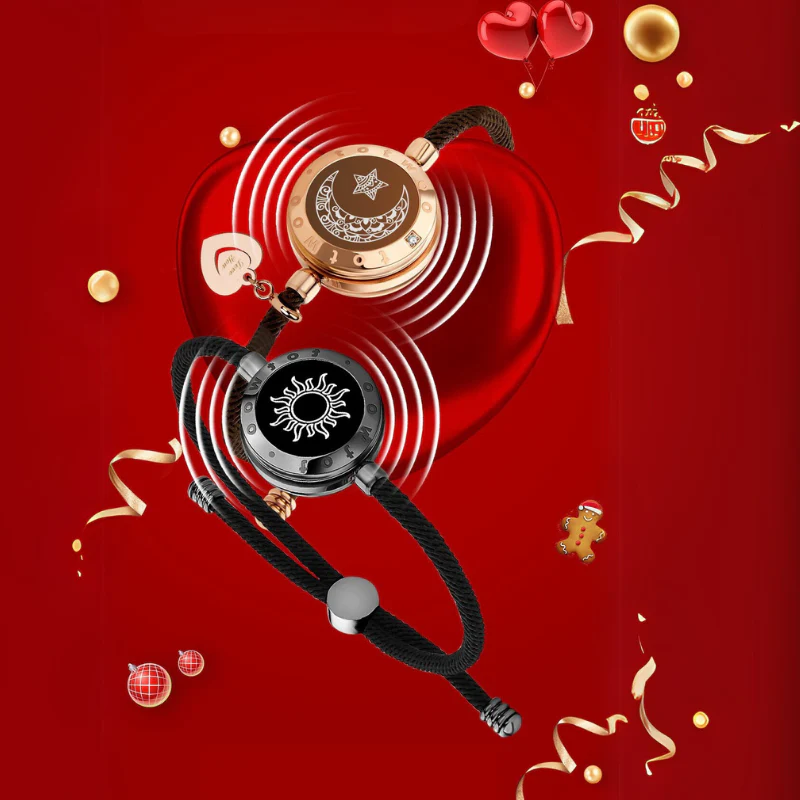 [Connected in Red Gift Packaging] Sun&Moon Touch Bracelets with Milan Rope (Black+Brown) - Image 3