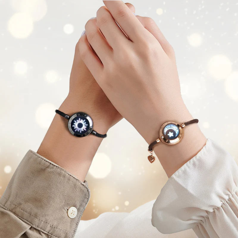 [Connected in Red Gift Packaging] Sun&Moon Touch Bracelets with Milan Rope (Black+Brown) - Image 6