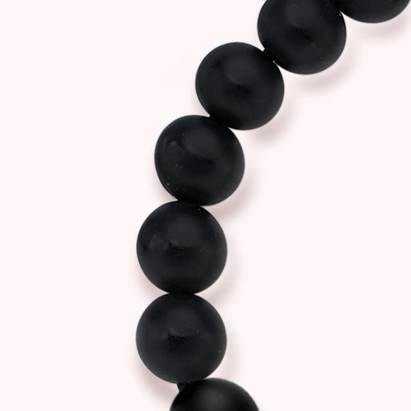 Mountain & Sea Touch Bracelets with Black Agate and Pink Persian Jade - Image 11