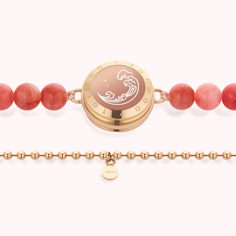 Mountain & Sea Touch Bracelets with Black Agate and Pink Persian Jade - Image 12