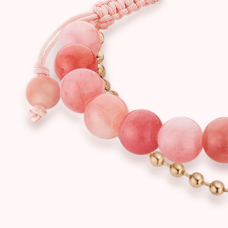 Mountain & Sea Touch Bracelets with Black Agate and Pink Persian Jade - Image 6