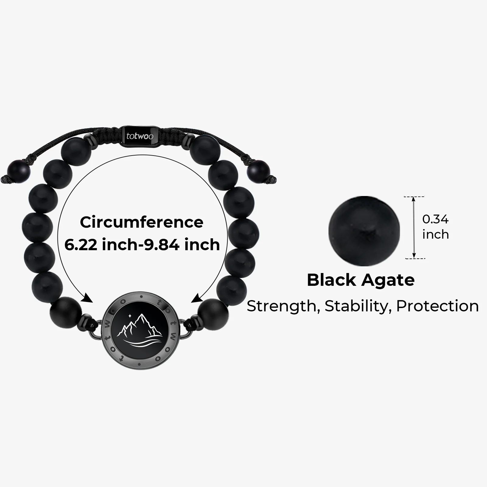 Mountain & Sea Touch Bracelets with Black Agate and Pink Persian Jade - Image 9