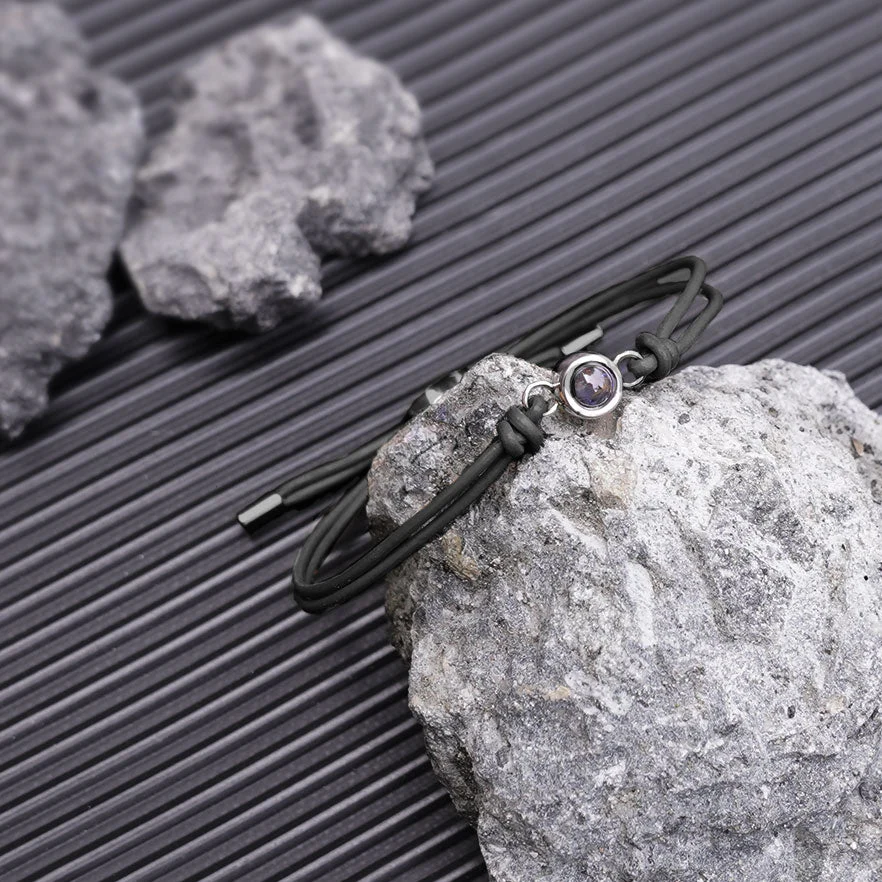 Personalized  Genuine Leather Photo Bracelet - Image 7