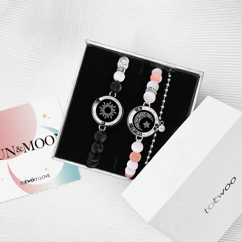 Sun & Moon Touch Bracelets with Phantasmal Beads (Silver+Silver) - Image 13
