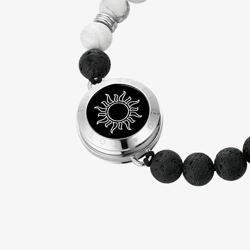 Sun & Moon Touch Bracelets with Phantasmal Beads (Silver+Silver) - Image 5